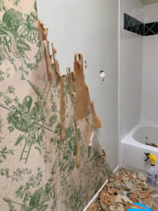 half removed wallpaper