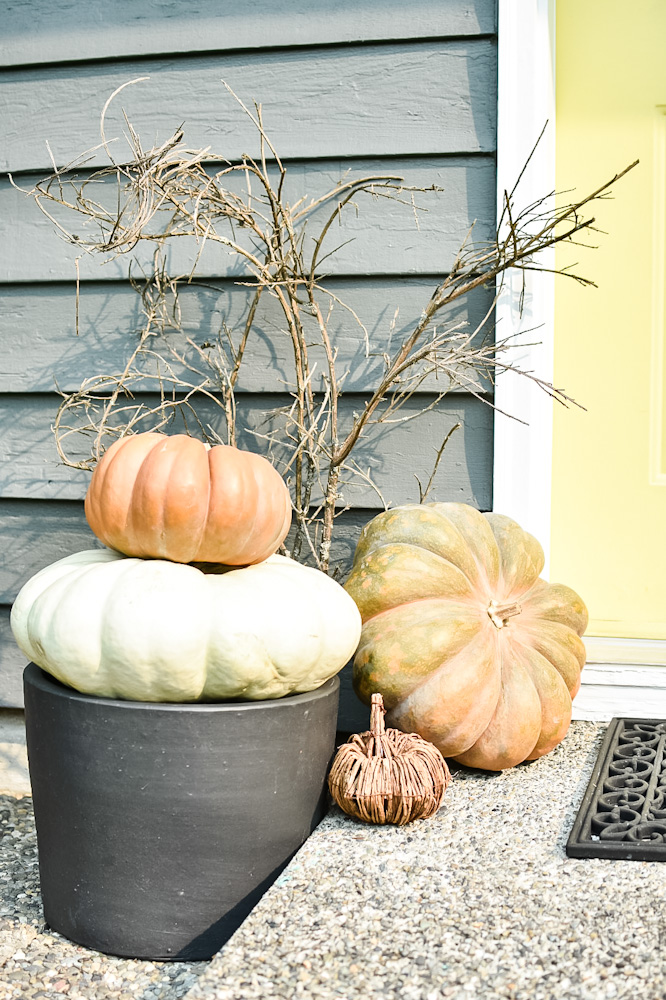 Fall porch with pumpkins