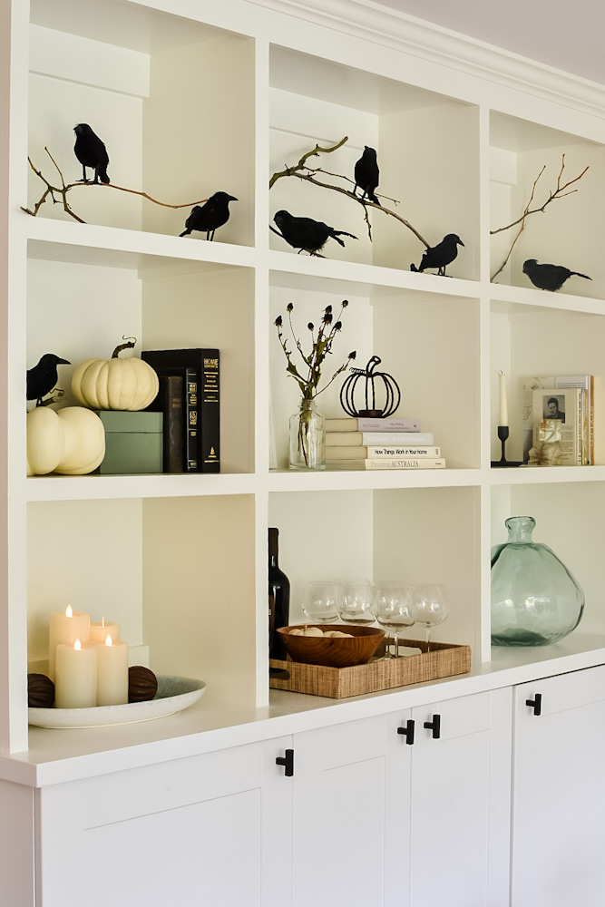 halloween bookshelves