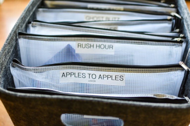 ORGANIZING BOARD GAMES IN BAGS Smallish Home