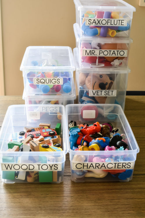 clear plastic toy bins