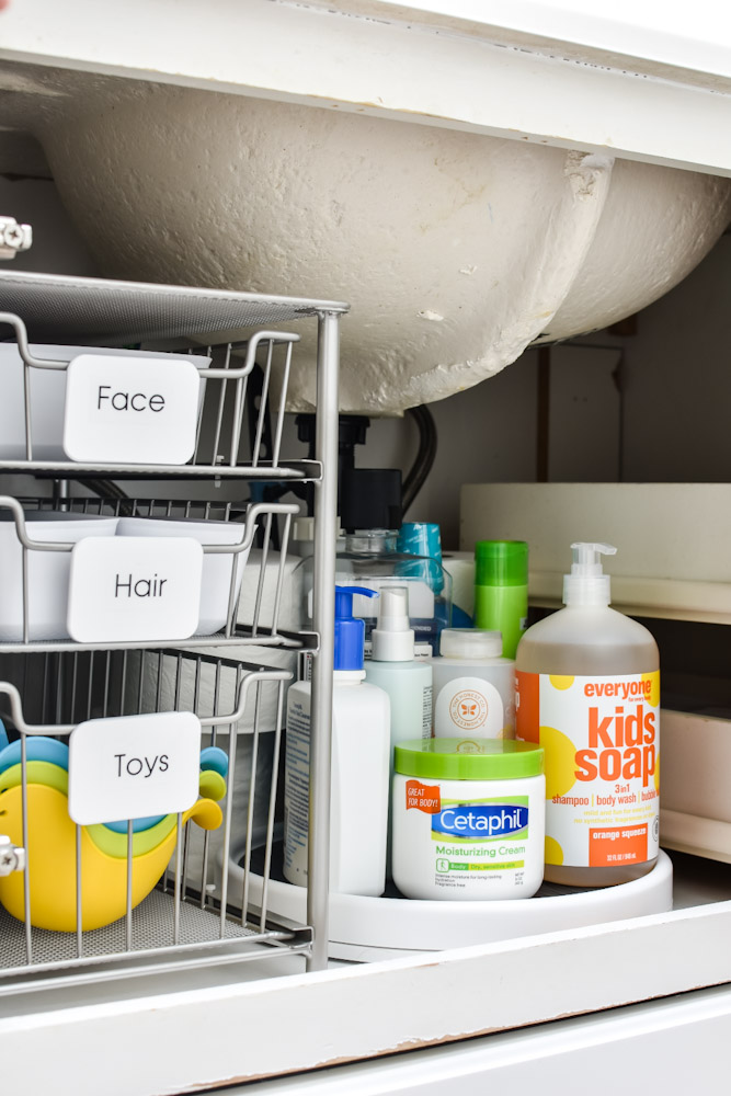 organized under bathroom sink