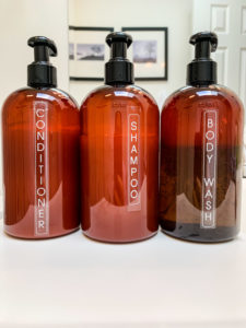 amber bath bottles