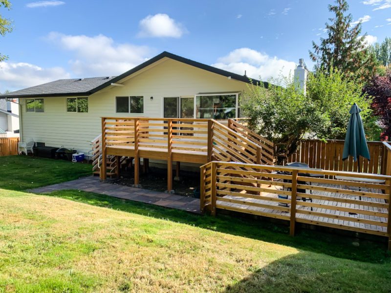 bilevel backyard deck