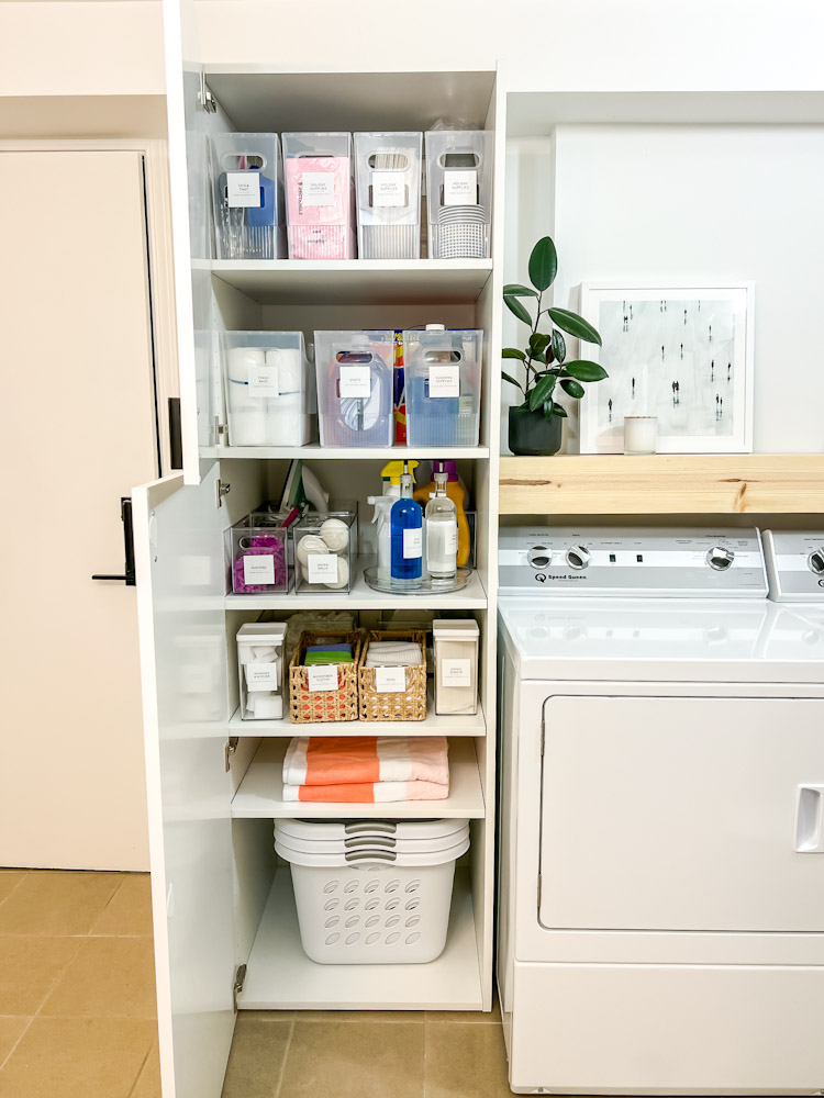 Organized laundry cabinet