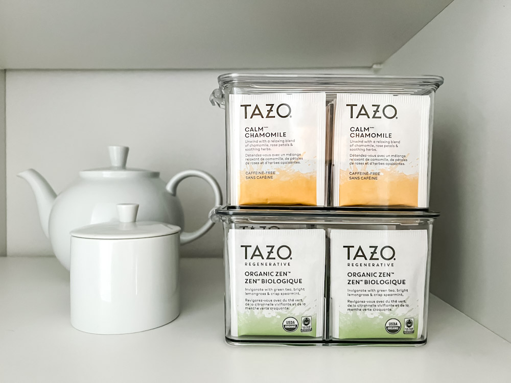 Tea organization in pantry