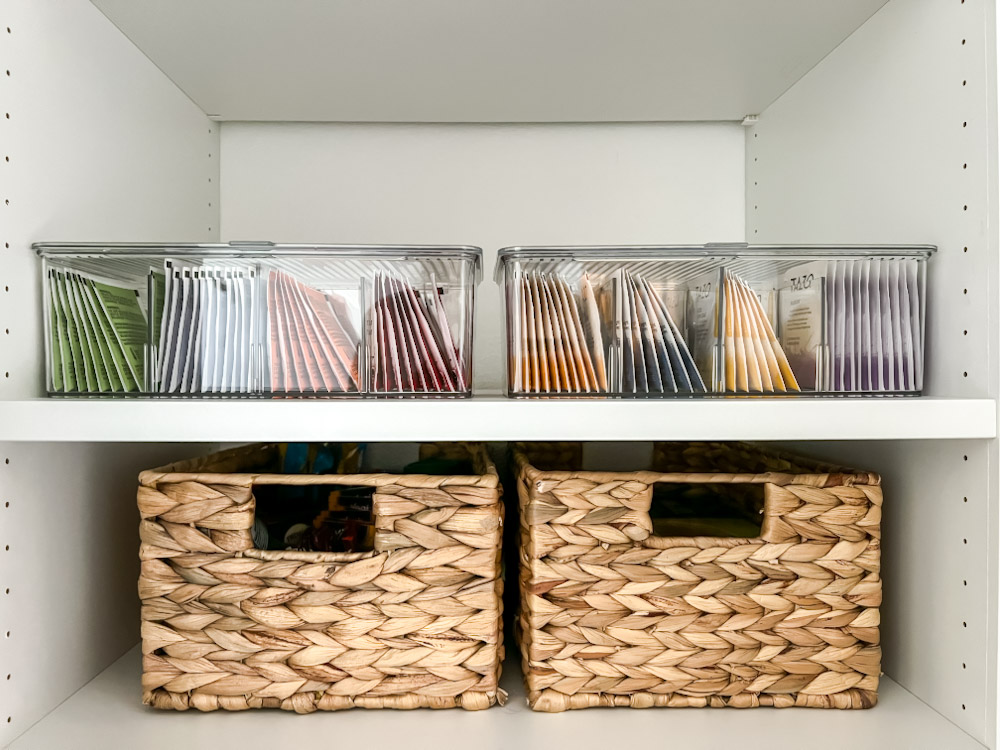 Tea organization in a pantry