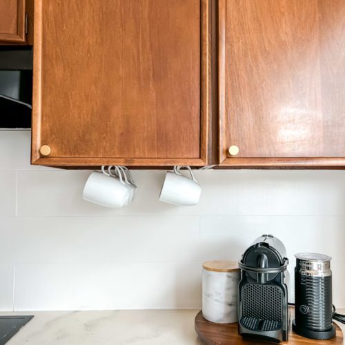 Easy Hack for Hanging Coffee Mugs Under a Cabinet