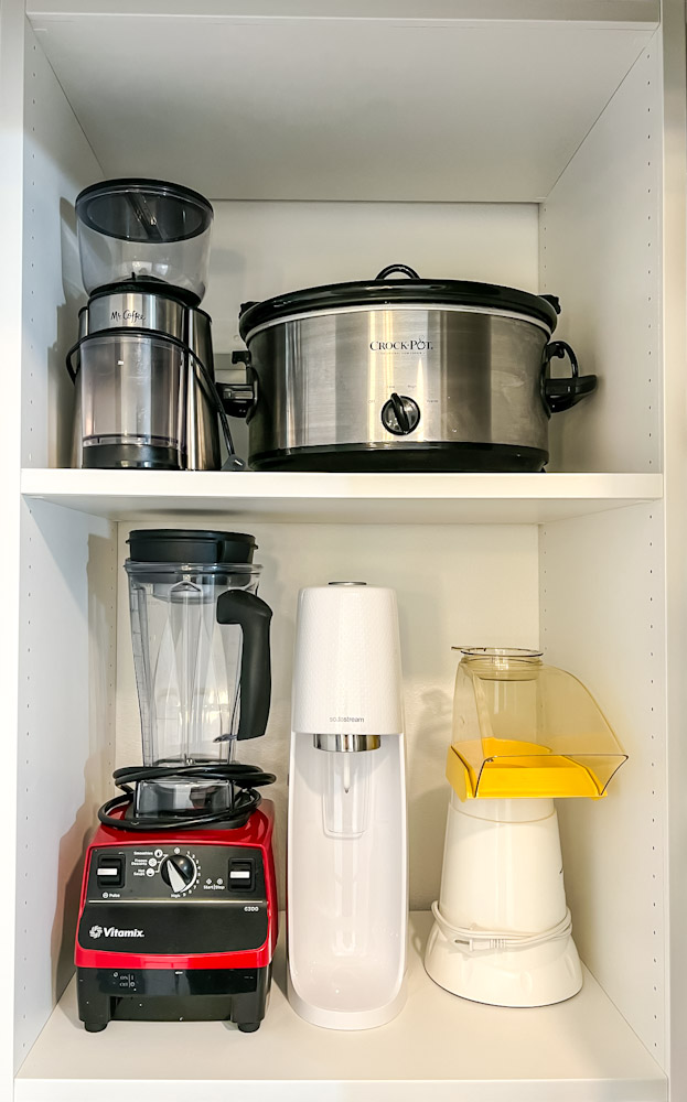 Organizing appliances in a pantry