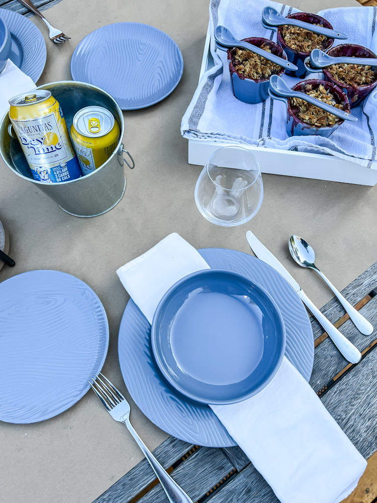 summer blue dinner dishes