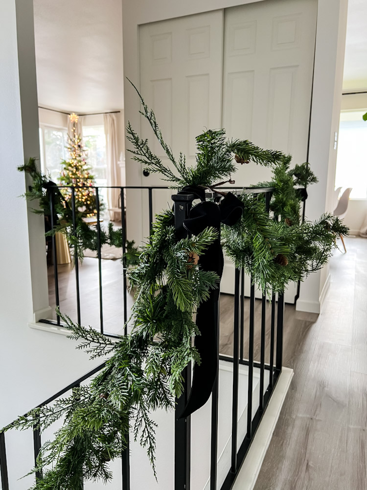Christmas garland on stairs