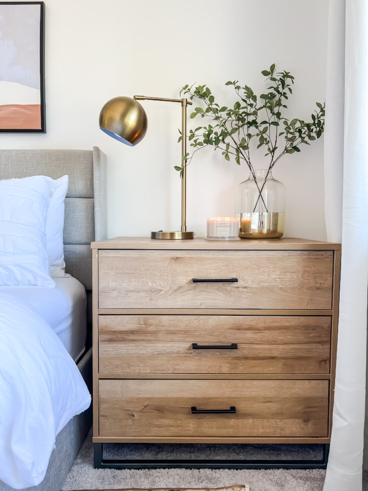 three drawer dresser nightstand